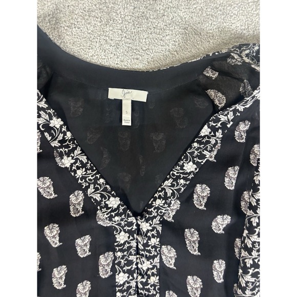 Joie Womens 100% Silk Long Sleeve Short Dress Black White Size‎ Small Lined - Picture 5 of 10